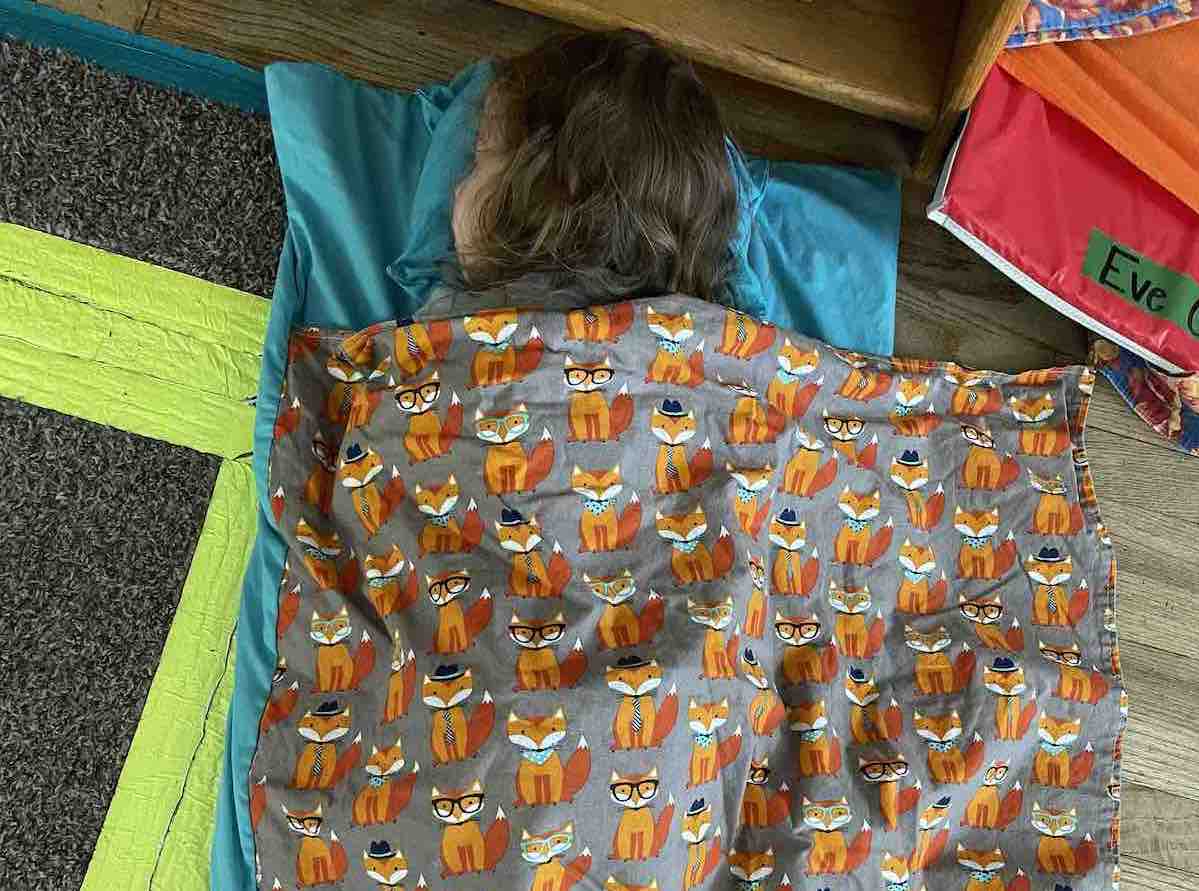 Homemade Nap Mats Are Included In Tuition